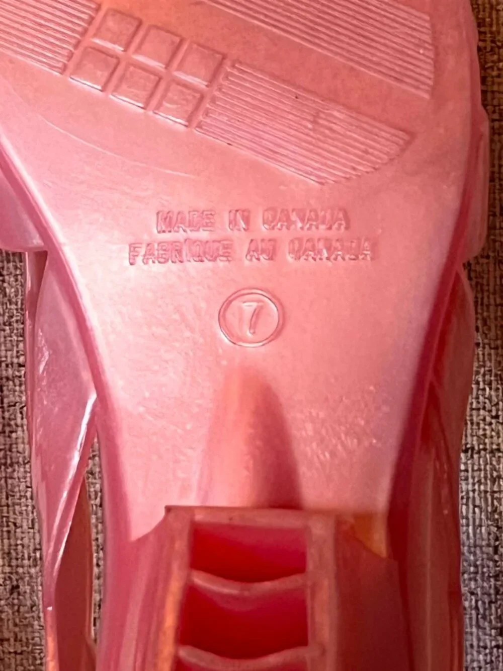 Vintage 80's-90's Wedge Jelly Shoes Peachy/Pink Size Y7